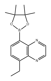 5-ethyl-8-(4,4,5,5-tetramethyl-1,3,2-dioxaborolan-2-yl)quinoxaline Struktur