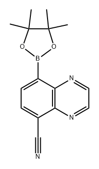 8-(4,4,5,5-tetramethyl-1,3,2-dioxaborolan-2-yl)quinoxaline-5-carbonitrile Struktur