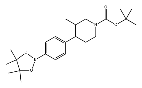 tert-butyl 3-methyl-4-(4-(4,4,5,5-tetramethyl-1,3,2-dioxaborolan-2-yl)phenyl)piperidine-1-carboxylate Struktur