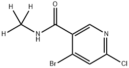 3-Pyridinecarboxamide, 4-bromo-6-chloro-N-(methyl-d3)- Struktur