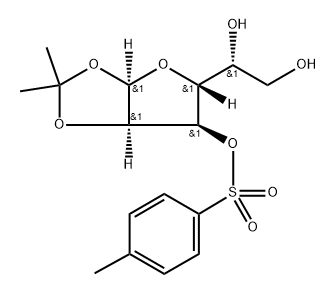 α-D-Allofuranose, 1,2-O-(1-methylethylidene)-, 3-(4-methylbenzenesulfonate) Struktur