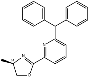 Pyridine, 2-[(4R)-4,5-dihydro-4-methyl-2-oxazolyl]-6-(diphenylmethyl)- Struktur