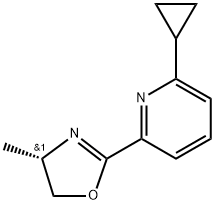 Pyridine, 2-cyclopropyl-6-[(4S)-4,5-dihydro-4-methyl-2-oxazolyl]- Struktur