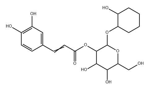 2-Hydroxycyclohexyl-β-D-glucopyranoside 2-[3-(3,4-dihydroxyphenyl)propenoate] Struktur