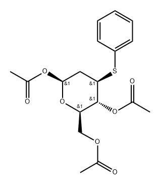 .beta.-D-arabino-Hexopyranose, 2-deoxy-3-S-phenyl-3-thio-, triacetate Struktur