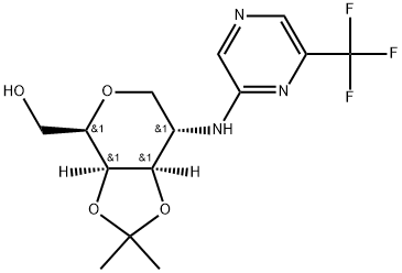 D-Galactitol, 1,5-anhydro-2-deoxy-3,4-O-(1-methylethylidene)-2-[[6-(trifluoromethyl)-2-pyrazinyl]amino]- Struktur