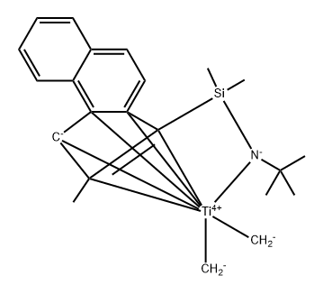 Titanium, [N-(1,1-dimethylethyl)-1-[(1,2,3,3a,9b-η)-2-methyl-1H-benz[e]inden-3-yl]-1,1-dimethylsilanaminato(2-)-κN]dimethyl- (9CI) Struktur