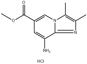 Imidazo[1,2-a]pyridine-6-carboxylic acid, 8-amino-2,3-dimethyl-, methyl ester, hydrochloride (1:1) Struktur