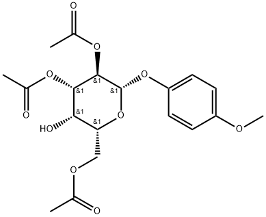 4-Methoxyphenyl 2,3,6-tri-O-acetyl-β-D-galactopyranoside Struktur