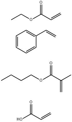 2-Propenoic acid, 2-methyl-, butyl ester, polymer with ethenylbenzene, ethyl 2-propenoate and 2- propenoic acid Struktur