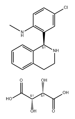 (-)-1-(CHLORO-METHYLAMINO-PHENYL)-1,2,3,4-TETRA-H-ISOQUINOLINE (-)-TARTRATE, 98 Struktur