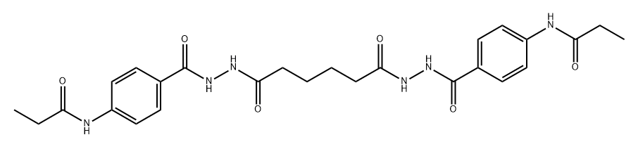 N,N'-[(1,6-dioxo-1,6-hexanediyl)bis(2,1-hydrazinediylcarbonyl-4,1-phenylene)]dipropanamide Structure