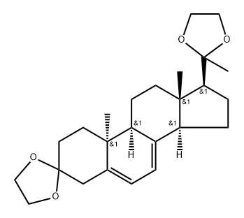 10α-Pregna-5,7-diene-3,20-dione, cyclic bis(ethylene acetal) (8CI) Struktur