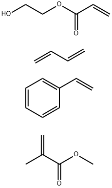 2-Propenoic acid, 2-methyl-, methyl ester, polymer with 1,3-butadiene, ethenylbenzene and 2-hydroxyethyl 2-propenoate (9CI) Struktur