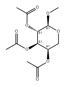 α-D-Arabinopyranoside, methyl, 2,3,4-triacetate Struktur