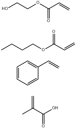 2-Propenoic acid, 2-methyl-, polymer with butyl 2-propenoate, ethenylbenzene and 2-hydroxyethyl 2-propenoate Struktur