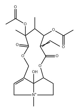 (12ξ,13ξ)-12,14-Diacetoxy-8-hydroxy-4-methyl-11,16-dioxosenecionan-4-ium Struktur