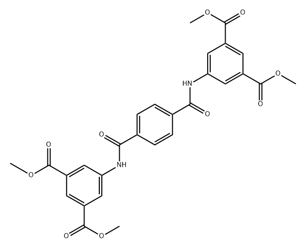 1,3-Benzenedicarboxylic acid, 5,5'-[1,4-phenylenebis(carbonylimino)]bis-, 1,1',3,3'-tetramethyl ester Struktur