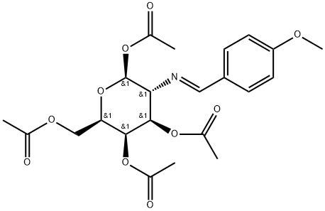 β-D-Galactopyranose, 2-deoxy-2-[[(4-methoxyphenyl)methylene]amino]-, 1,3,4,6-tetraacetate Struktur