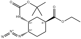 1S,3R,4S)-(+)-4-azido-3-[(tert-butoxycarbonyl)aMino]cyclohexanecarboxylic acid ethyl ester Struktur