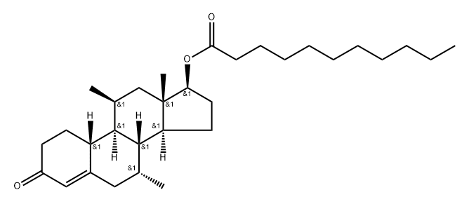 Estr-4-en-3-one, 7,11-dimethyl-17-[(1-oxoundecyl)oxy]-, (7α,11β,17β)- Struktur