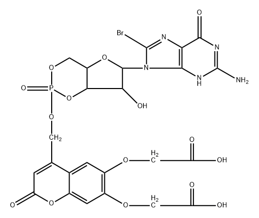 BCMCM-caged 8-Br-cGMP Struktur