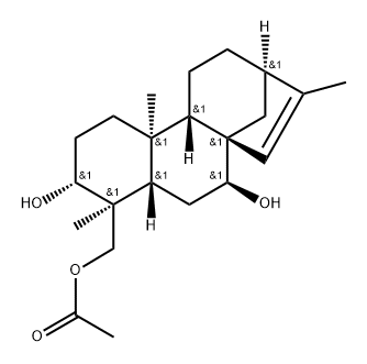 (4S)-Kaur-15-ene-3α,7β,19-triol 19-acetate Struktur