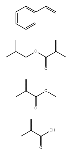 2-Propenoic acid, 2-methyl-, polymer with ethenylbenzene, methyl 2-methyl-2-propenoate and 2-methylpropyl 2-methyl-2-propenoate Struktur