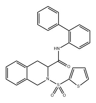 N-([1,1'-Biphenyl]-2-yl)-2-(thiophen-2-ylsulfonyl)-1,2,3,4-tetrahydroisoquinoline-3-carboxamide Struktur