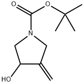 1-Pyrrolidinecarboxylic acid, 3-hydroxy-4-methylene-, 1,1-dimethylethyl ester Struktur