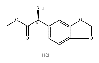 1,3-Benzodioxole-5-acetic acid, α-amino-, methyl ester, hydrochloride (1:1), (αS)- Struktur