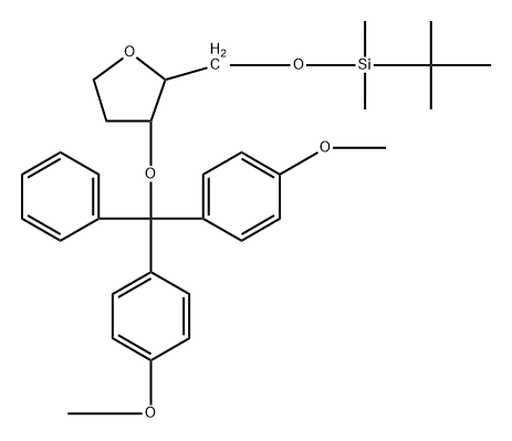 D-erythro-Pentitol, 1,4-anhydro-3-O-[bis(4-methoxyphenyl)phenylmethyl]-2-deoxy-5-O-[(1,1-dimethylethyl)dimethylsilyl]- Struktur