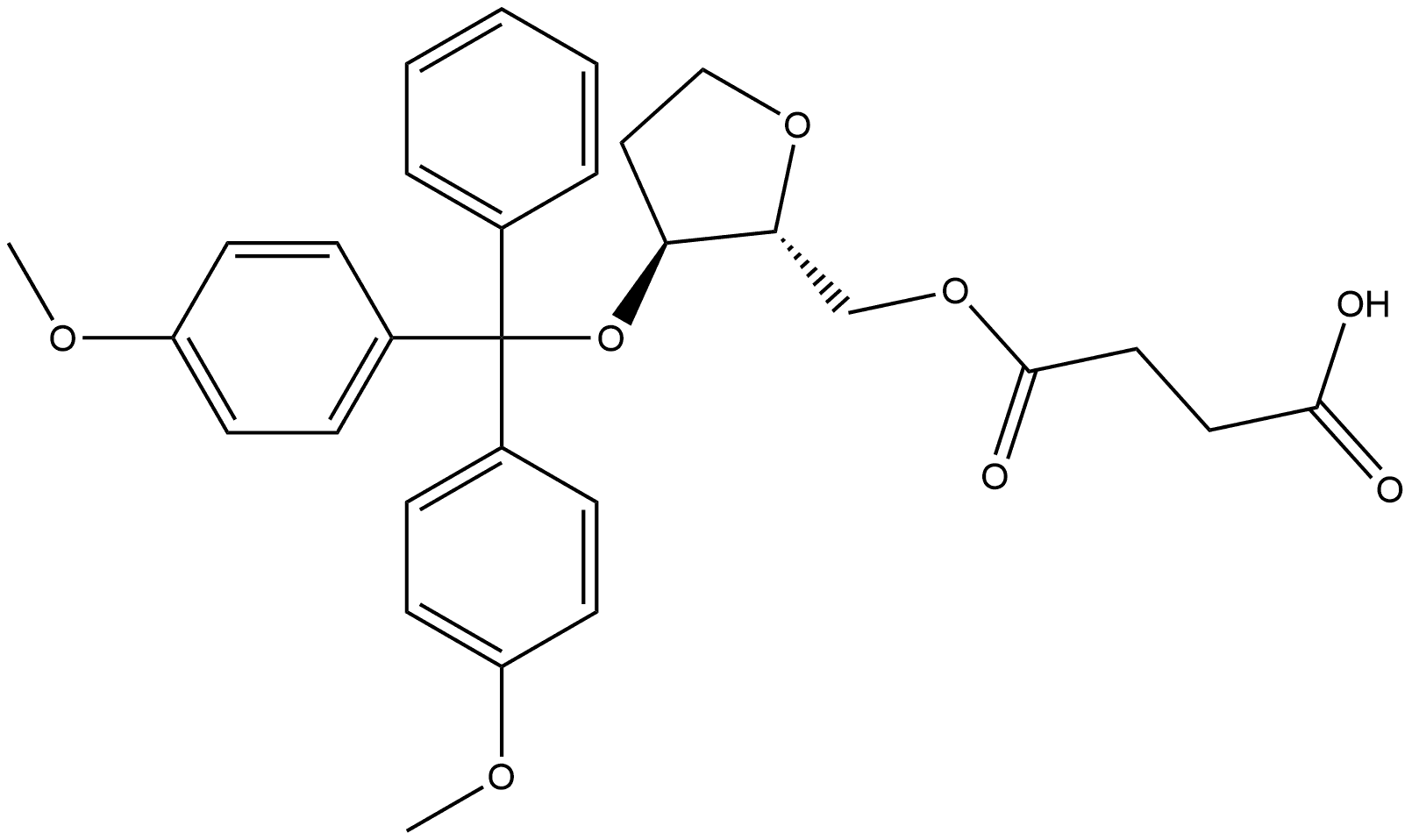 D-erythro-Pentitol, 1,4-anhydro-3-O-[bis(4-methoxyphenyl)phenylmethyl]-2-deoxy-, hydrogen butanedioate (9CI) Struktur