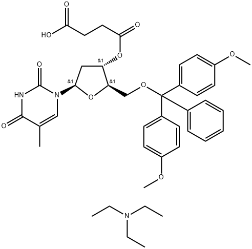 5'-O-(4,4-Dimethoxytrityl)-thymidine-3'-succinate, TEA salt Struktur