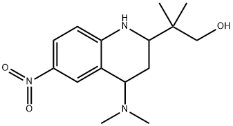 2-Quinolineethanol, 4-(dimethylamino)-1,2,3,4-tetrahydro-β,β-dimethyl-6-nitro- Struktur