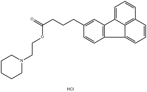 8-Fluoranthenebutanoic acid, 2-(1-piperidinyl)ethyl ester, hydrochloride (1:1) Struktur