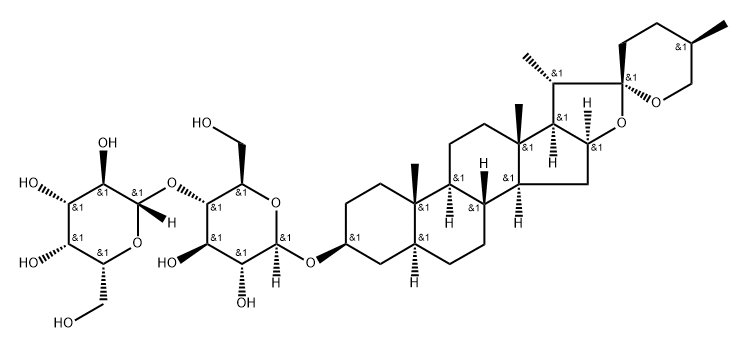 [(25R)-5α-Spirostan-3β-yl]4-O-(β-D-galactopyranosyl)-β-D-glucopyranoside Struktur