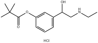 Propanoic acid, 2,2-dimethyl-, 3-[2-(ethylamino)-1-hydroxyethyl]phenyl ester, hydrochloride (1:1) Struktur