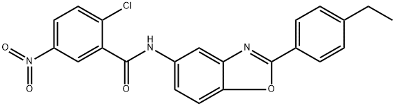 2-chloro-N-(2-(4-ethylphenyl)benzo[d]oxazol-5-yl)-5-nitrobenzamide Struktur