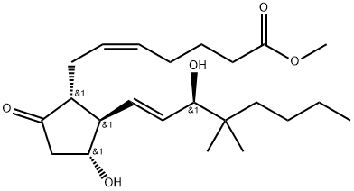 Prosta-5,13-dien-1-oic acid, 11,15-dihydroxy-16,16-dimethyl-9-oxo-, methyl ester, (5Z,11α,13E,15R)- (9CI) Struktur