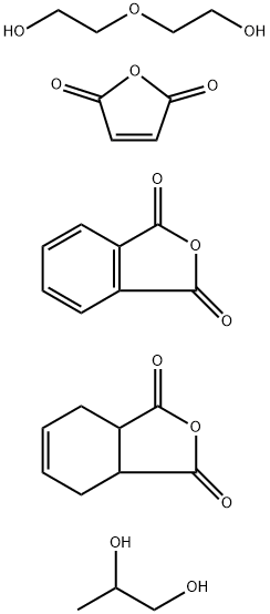 Propyleneglycol,polymer with maleic anhydride,phthalic anhydride,3a,4,7,7a-tetrahydro-1,3-dioxo-2-oxaindan and 3-oxa-1,5-pentanediol Struktur