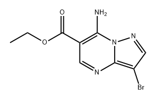 3-bromo-6-carbethoxy-7-aminopyrazolo<1,5-a>pyrimidine Struktur