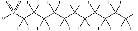 1-Undecanesulfonic acid, 1,1,2,2,3,3,4,4,5,5,6,6,7,7,8,8,9,9,10,10,11,11,11-tricosafluoro-, ion(1-) Struktur