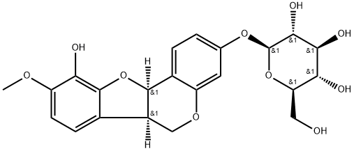 β-D-Glucopyranoside, (6aR,11aR)-6a,11a-dihydro-10-hydroxy-9-methoxy-6H-benzofuro[3,2-c][1]benzopyran-3-yl Struktur