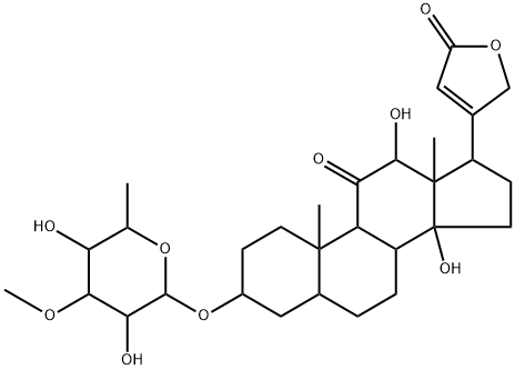 3β-[(6-Deoxy-3-O-methyl-D-galactopyranosyl)oxy]-12β,14-dihydroxy-11-oxo-5β-card-20(22)-enolide Struktur