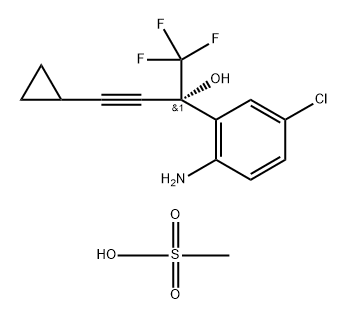 (2S)-2-(2-AMINO-5-CHLOROPHENYL)-4-CYCLOPROPYL-1,1,1-TRIFLUOROBUT-3-YN-2-OL METHANESULFONATE (1:1.5) Struktur