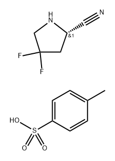 2-Pyrrolidinecarbonitrile, 4,4-difluoro-, (2S)-, 4-methylbenzenesulfonate (1:1) Struktur