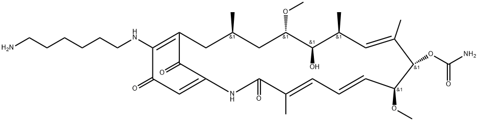 Geldanamycin, 17-[(6-aminohexyl)amino]-17-demethoxy- Struktur