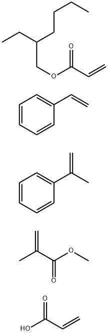 Methyl 2-methyl-2-propenoate polymer with ethenylbenzene, 2-ethylhexyl 2-propenoate, (1-methylethenyl)benzene and 2-propenoic acid, ammonium salt Struktur