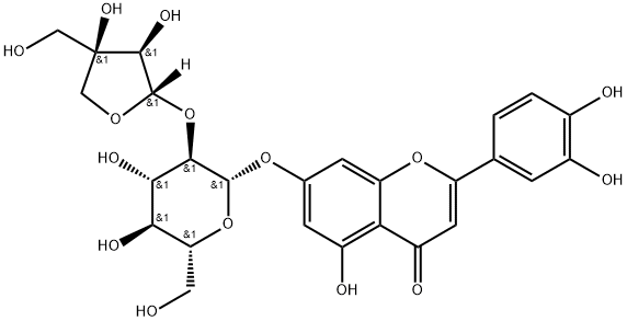 Luteolin 7-apiosyl-(1->2)-glucoside Struktur